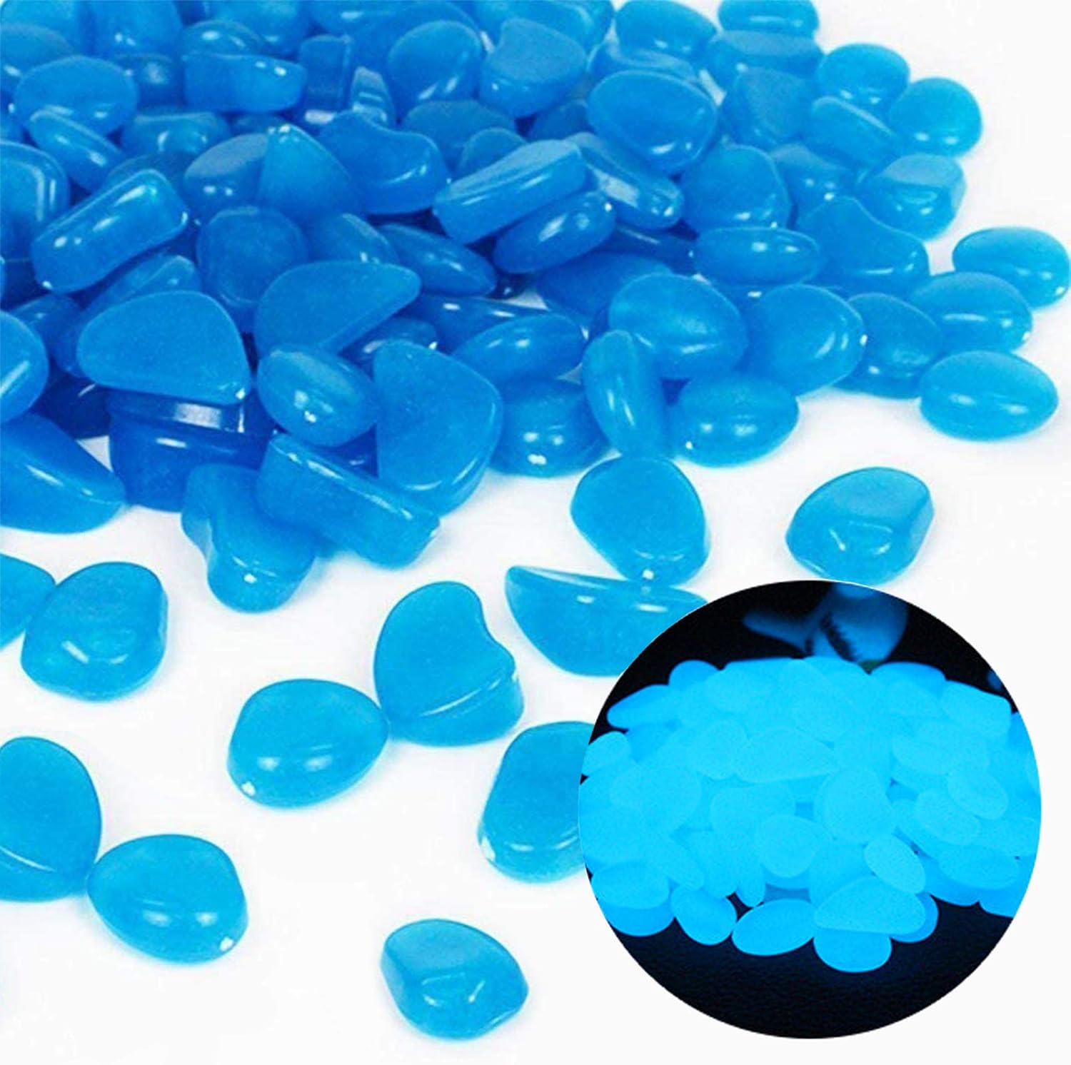 Aquarium Marine Stone - Fish Tank Rocks Glow Blue Pebbles