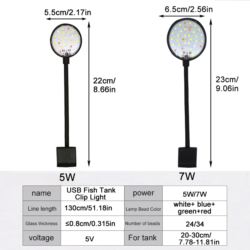 USB Aquarium LED Lamp Fish Tan - Aquarium Marine Light ulasan dan harga