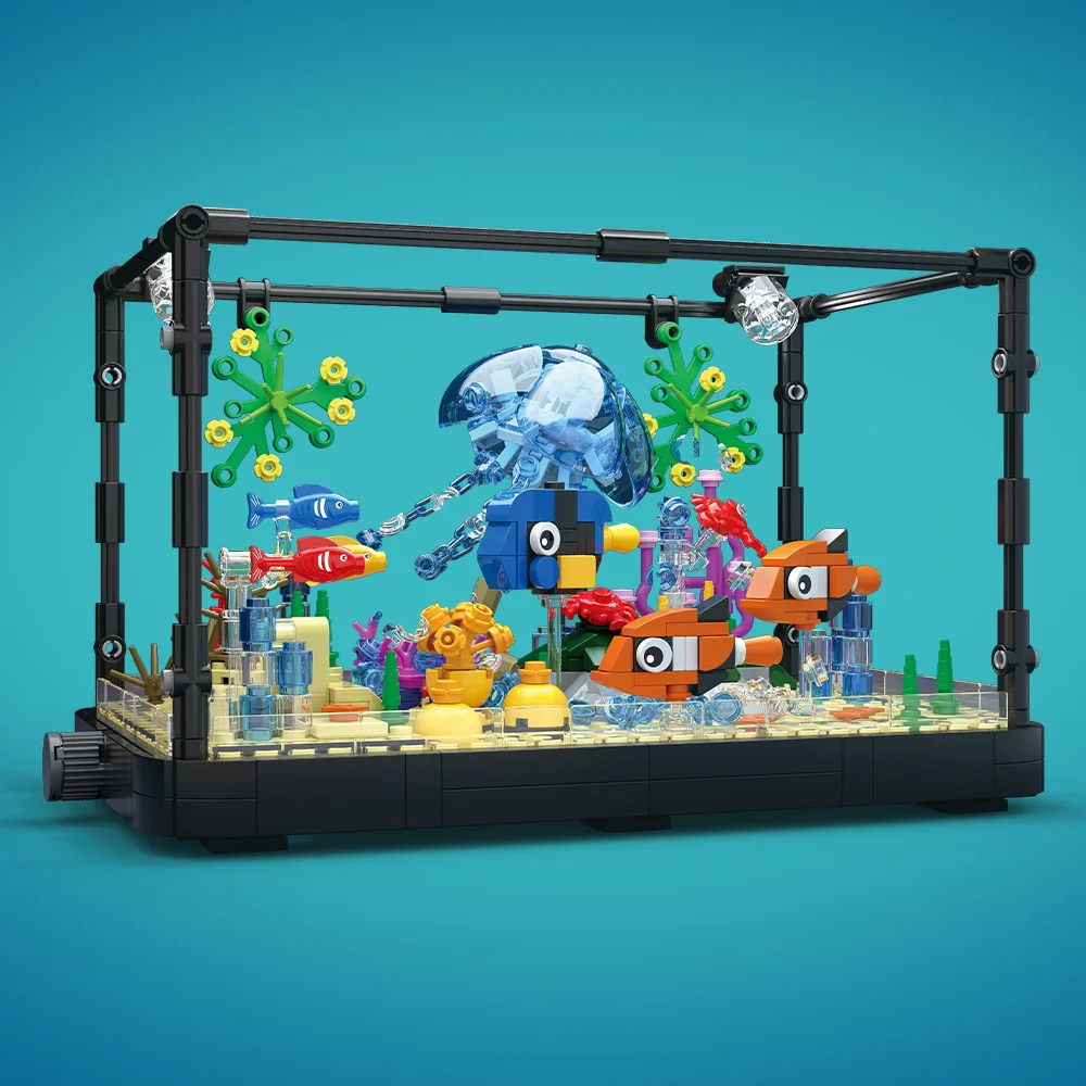 Fish Tank Building Block Set w - Aquarium Marine Light ulasan dan harga