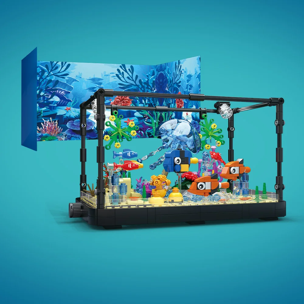 Fish Tank Building Block Set w - Aquarium Marine Light ulasan dan harga