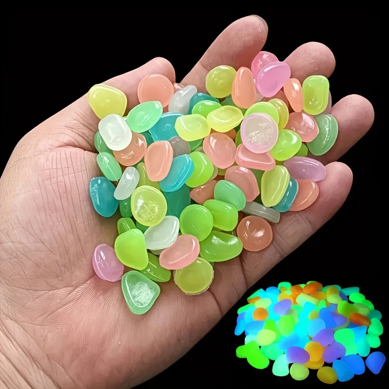50-200pcs Glow in The Dark Peb - Aquarium Marine Stone ulasan dan harga