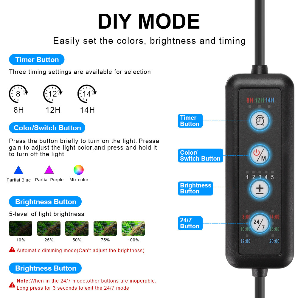 LED Aquarium Light Full Spectr - Aquarium Marine Light ulasan dan harga